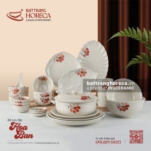 BST bát đĩa Hoa Ban - Bát Tràng