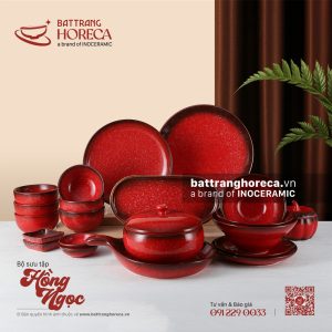 BST bát đĩa Hồng Ngọc - Bát Tràng