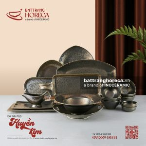 BST bát đĩa Huyền Kim - Bát Tràng
