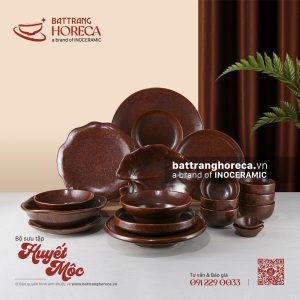 BST bát đĩa Huyết Mộc - Bát Tràng