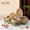 BST bát đĩa Kết Tinh Nâu - Bát Tràng