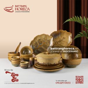BST bát đĩa Kim Sa - Bát Tràng