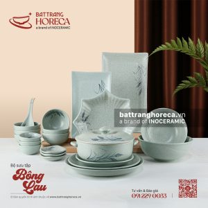Bộ sưu tập bát đĩa Bông Lau Bát Tràng