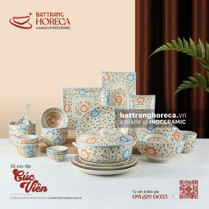 Bộ sưu tập bát đĩa Cúc Biên Bát Tràng