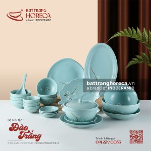 Bộ sưu tập bát đĩa Đào Trắng Bát Tràng