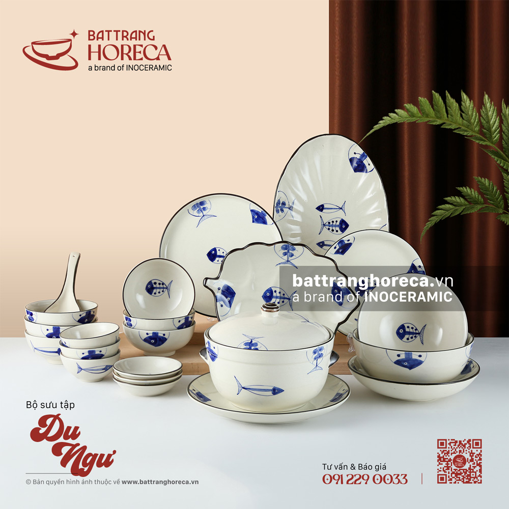 Bộ sưu tập bát đĩa Dụ Ngư Bát Tràng - Bát Tràng Horeca Bộ sưu tập bát đĩa Dụ Ngư Bát Tràng