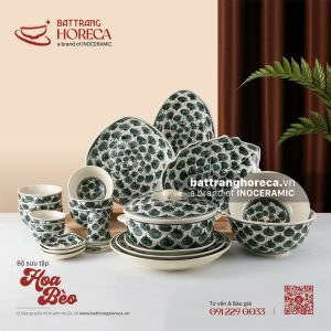 Bộ sưu tập bát đĩa Hoa Bèo Bát Tràng
