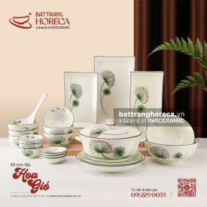 Bộ bát đĩa Hoa Gió