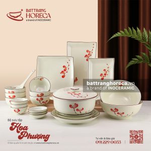 Bộ sưu tập bát đĩa Hoa Phượng Bát Tràng