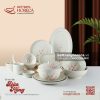 Bộ sưu tập bát đĩa Đào Hồng gốm sứ Bát Tràng