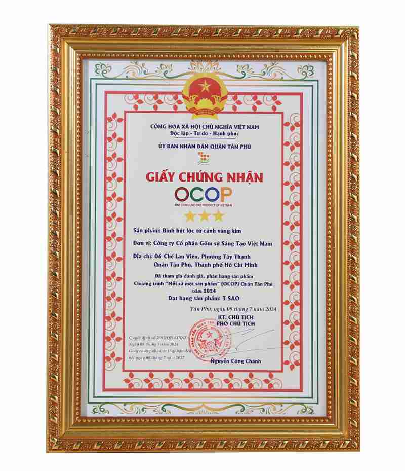 chung nhan 1 - Bát Tràng Horeca