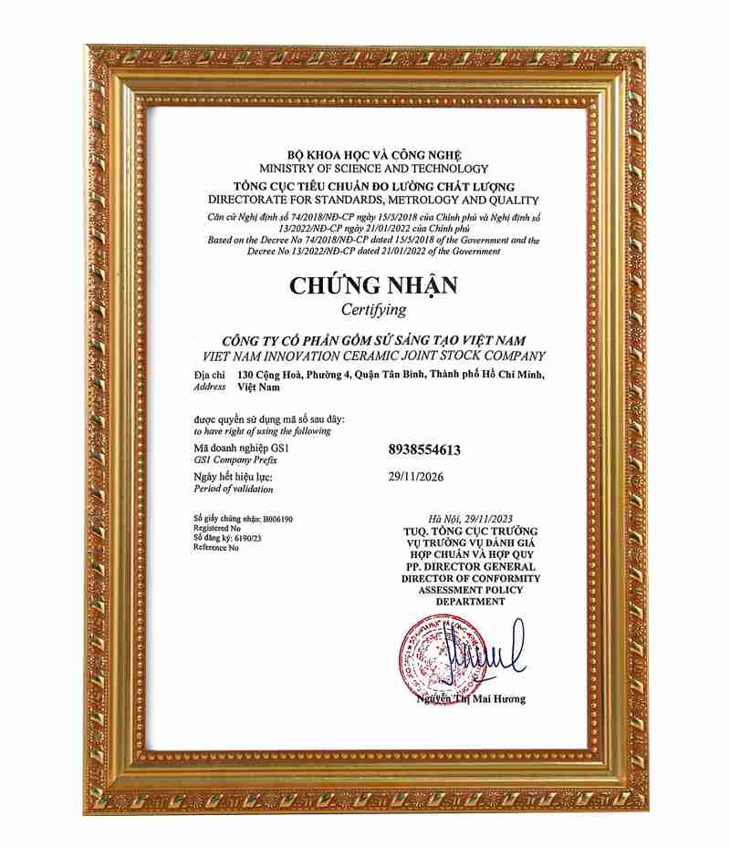 chung nhan 2 - Bát Tràng Horeca