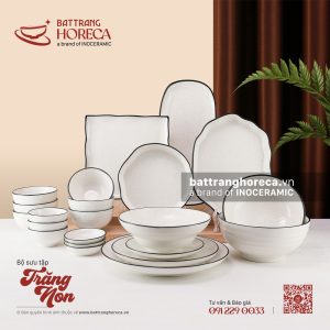 Bộ sưu tập bát đĩa Trăng Non Bát Tràng