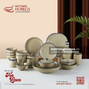 Bộ sưu tập bát đĩa Tro Lam gốm sứ Bát Tràng