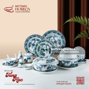 Bộ sưu tập bát đĩa Tùng Hạc Bát Tràng