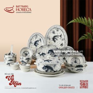 Bộ bát đĩa Vũ Môn Bát Tràng