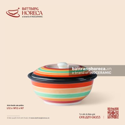 Âu súp (soup) 12cm – Cầu Vồng – Men màu