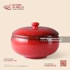 Âu (thố) bầu + nắp 15,5cm - Hồng Ngọc (Ruby) - Men hoả biến