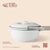 Âu (thố) cơm có tai + nắp 16,5cm - Tịnh Tuyến - Men ngà