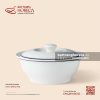 Âu (thố) cơm không tai + nắp 19cm - Tịnh Tuyến - Men ngà
