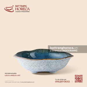 Bát bèo ba chân 22,5cm - Lam Hải