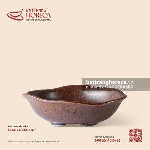 Bát bèo ba chân 22,5cm - Huyết Mộc