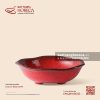 Bát bèo ba chân 22,5cm - Hồng Ngọc (Ruby) - Men hoả biến