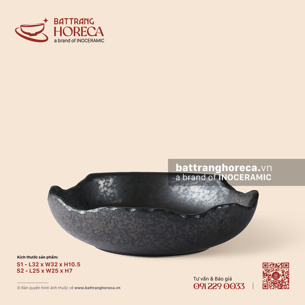 Bát cắt 25cm - Thiết Huyền - Bát Tràng Horeca Bát cắt 25cm - Thiết Huyền