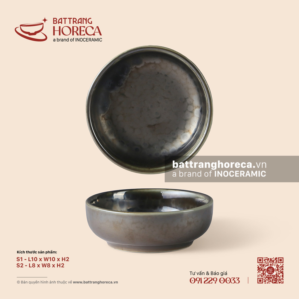 Bát (chén) chấm Nhật - Huyền Kim - Men hoả biến - Bát Tràng Horeca Bát (chén) chấm Nhật - Huyền Kim - Men hoả biến