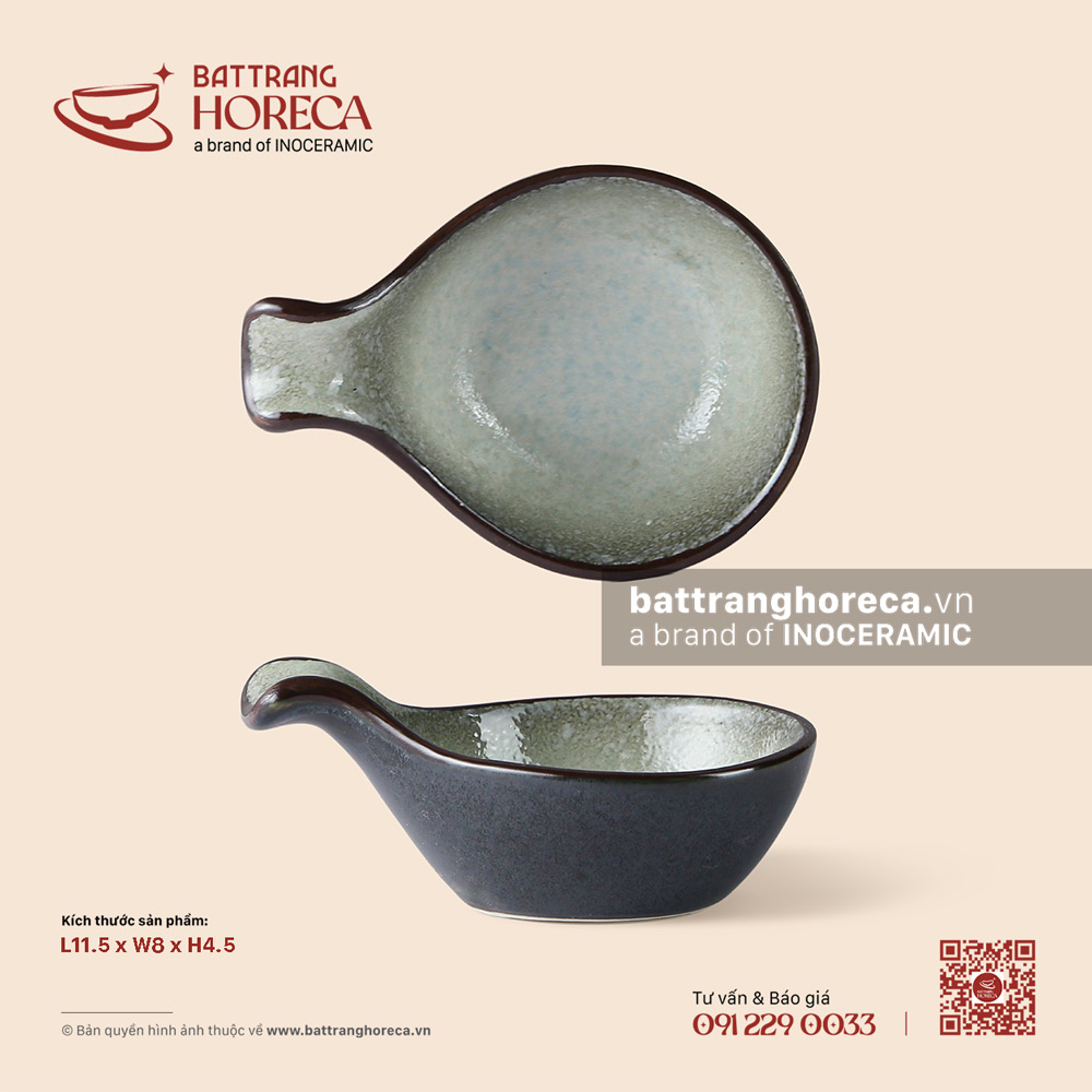 Bát (chén) chấm chuôi 8 x 11,5cm – Băng Dạ – Men hoả biến - Bát Tràng Horeca Bát (chén) chấm chuôi 8 x 11,5cm – Băng Dạ – Men hoả biến