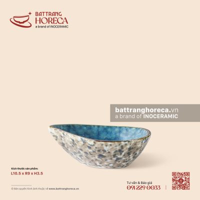 Bát (chén) chấm giọt nước 10,5 x 9cm – Tinh Vân – Men hoả biến