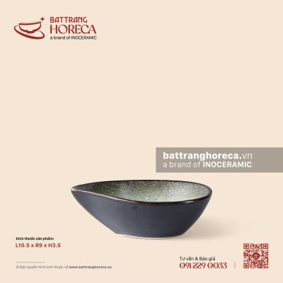 Bát (chén) chấm giọt nước 10,5 x 9cm – Băng Dạ – Men hoả biến