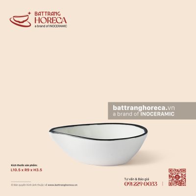 Bát (chén) chấm giọt nước 10,5 x 9cm – Tịnh Tuyến – Men ngà