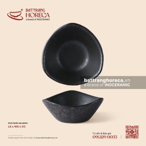 Bát (chén) chấm tam giác 8cm - Thiết Huyền - Men hoả biến