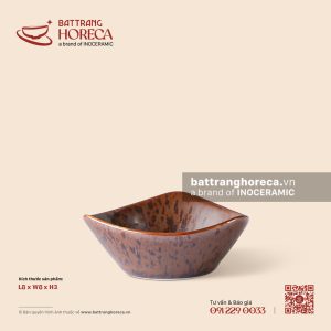 Bát (chén) chấm tam giác 8cm - Huyết Mộc