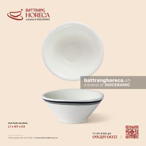 Bát (chén) chấm vát 7cm - Tịnh Tuyến - Men ngà