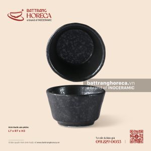 Bát (chén) chấm vát 7cm - Thiết Huyền - Men hoả biến