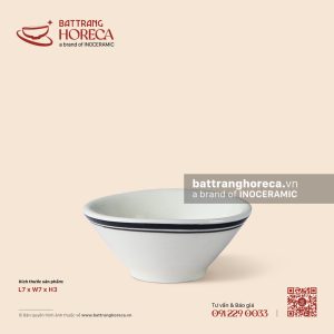 Bát (chén) chấm vát 7cm - Tịnh Tuyến - Men ngà