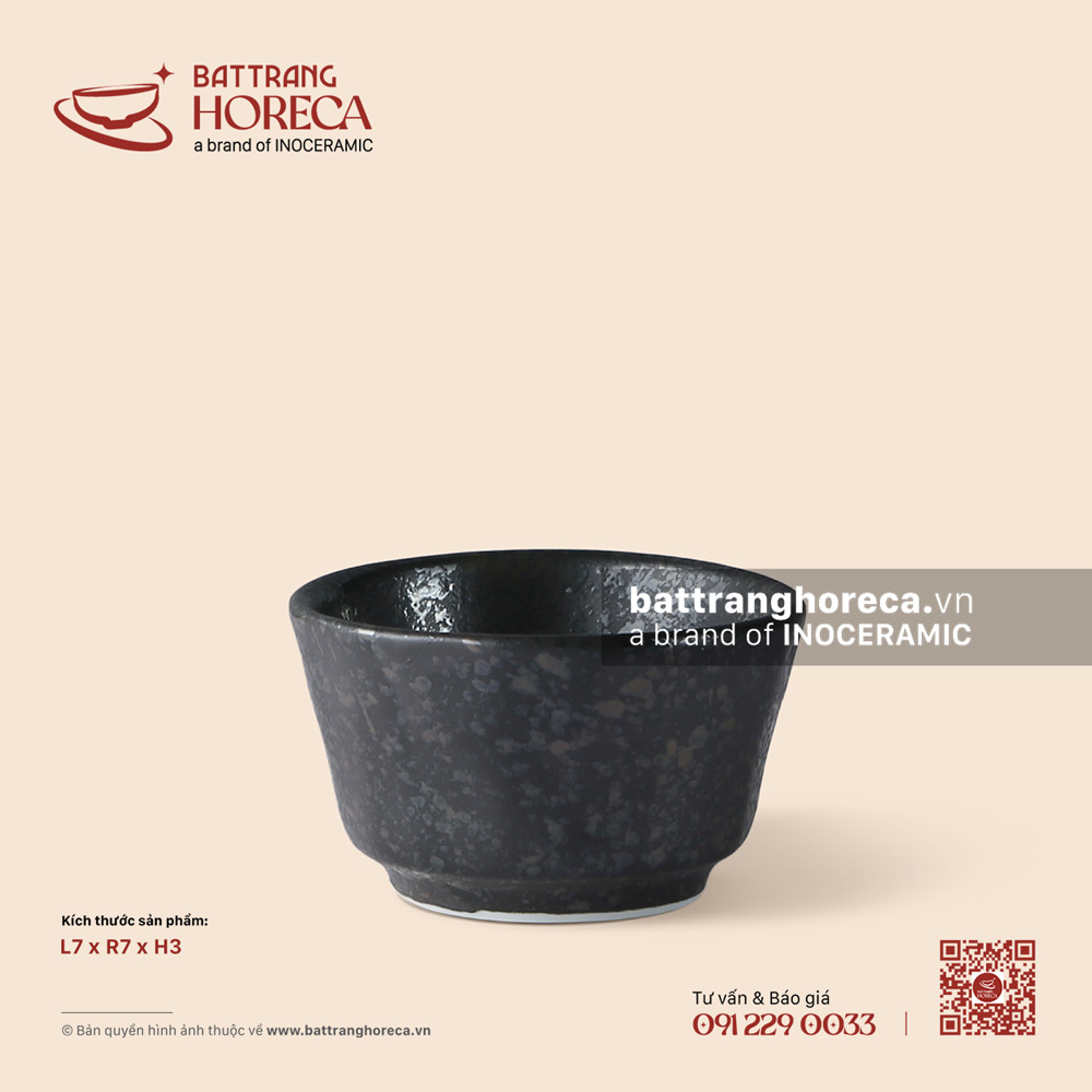 Bát (chén) chấm vát 7cm - Thiết Huyền - Bát Tràng Horeca Bát (chén) chấm vát 7cm - Thiết Huyền