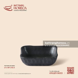 Bát (chén) chấm vuông méo 7cm - Thiết Huyền