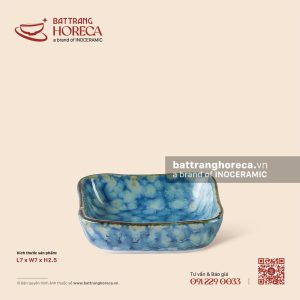 Bát (chén) chấm vuông méo 7cm - Tinh Vân