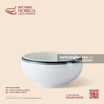Bát (chén) cơm bầu 10cm – Tịnh Tuyến – Men ngà