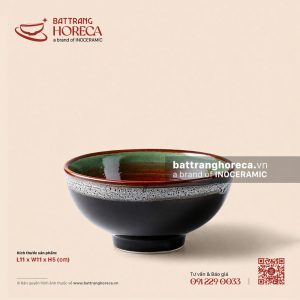 Bát (chén) cơm cạn 11cm – Dưa Hấu – Men hỏa biến