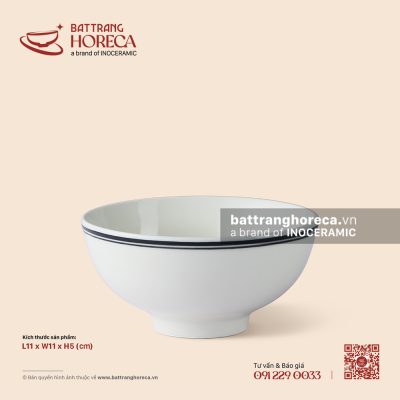 Bát (chén) cơm cạn 11cm – Tịnh Tuyến – Men ngà
