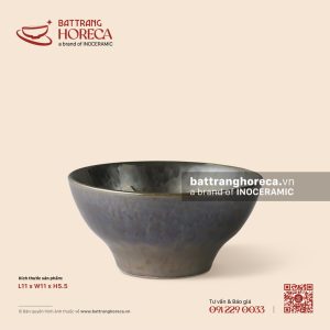 Bát (chén) cơm chân chéo 11cm - Huyền Kim - Men hoả biến