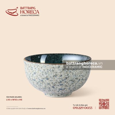 Bát (chén) cơm cúp 10cm – Lam Hải – Men hoả biến