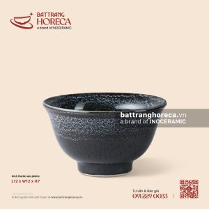 Bát (chén) cơm miệng loe 12cm - Huyền Dạ - Men hoả biến