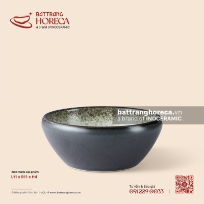 Bát (chén) cơm vành khum 11cm – Băng Dạ – Men hoả biến