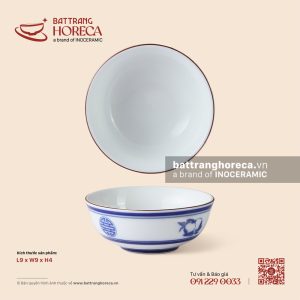Bát (chén) mắm 9,5cm - Thọ Đào - Men trắng