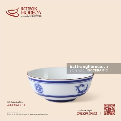 Bát (chén) mắm 9,5cm – Thọ Đào – Men trắng
